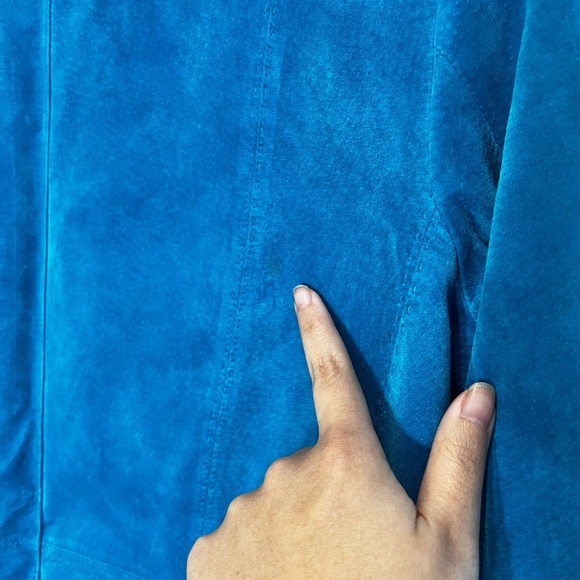 DO NOT BUY Liz Claiborne Women’s Blue Suede Jacket Size Medium - Picture 9 of 12